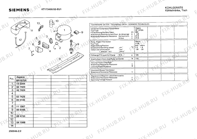 Взрыв-схема холодильника Siemens KT173400 - Схема узла 02