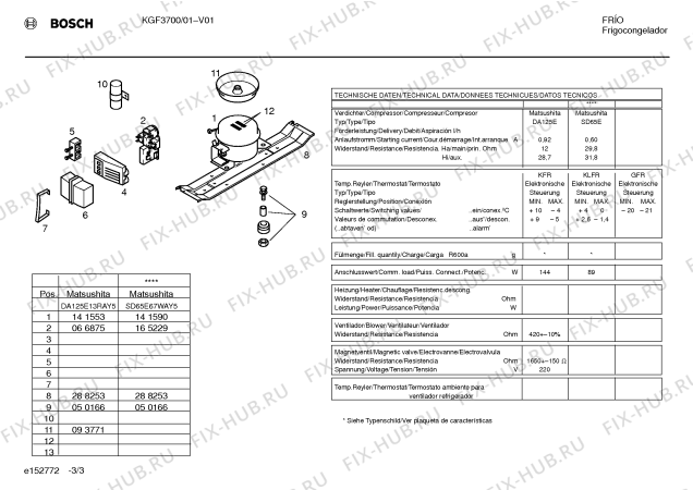 Взрыв-схема холодильника Bosch KGF3700 - Схема узла 03