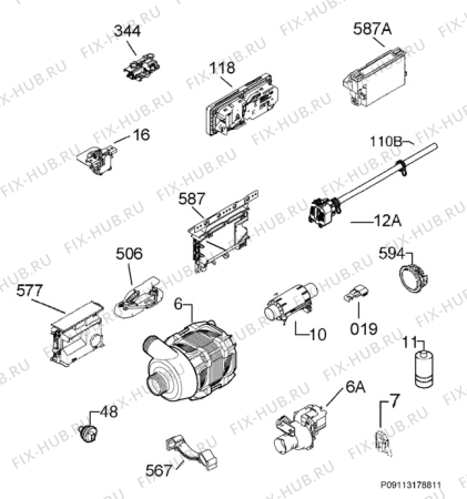 Схема №4 F99015VI0P с изображением Микромодуль для посудомоечной машины Aeg 973911438010168