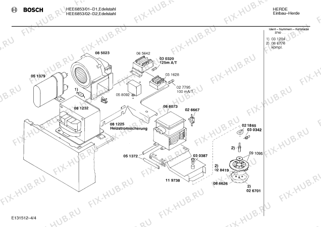 Схема №4 HEE6853 с изображением Переключатель для духового шкафа Bosch 00065988