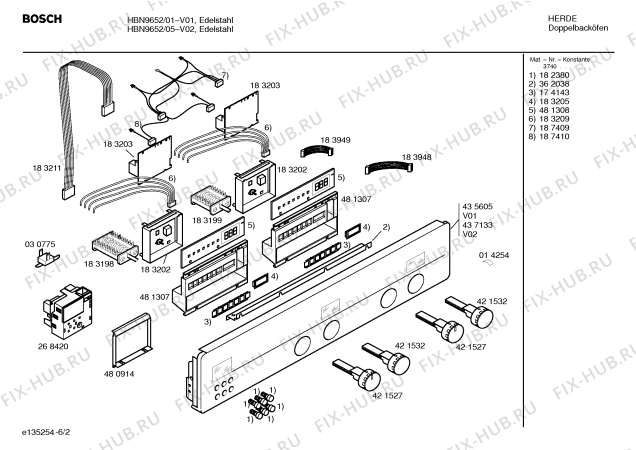 Схема №5 HBN9752GB с изображением Панель управления для плиты (духовки) Bosch 00437133