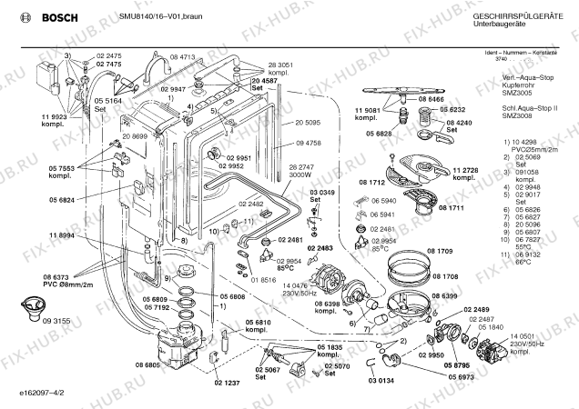 Схема №4 SMU8140 с изображением Панель для посудомойки Bosch 00289947