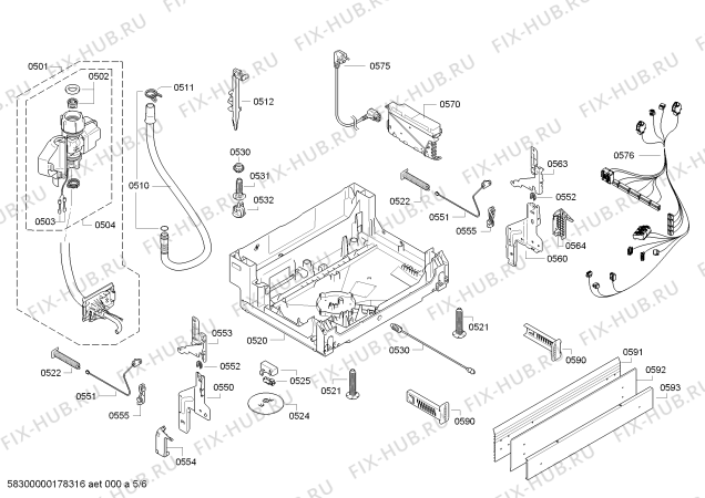 Взрыв-схема посудомоечной машины Bosch SMU69U85AU made in Germany - Схема узла 05