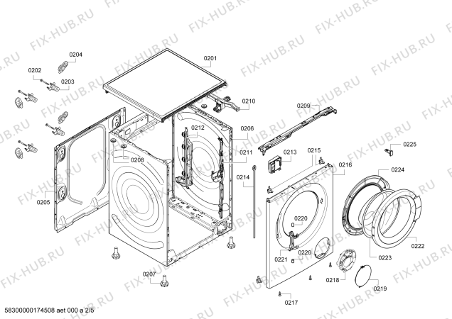 Взрыв-схема стиральной машины Bosch WAK20211TR - Схема узла 02
