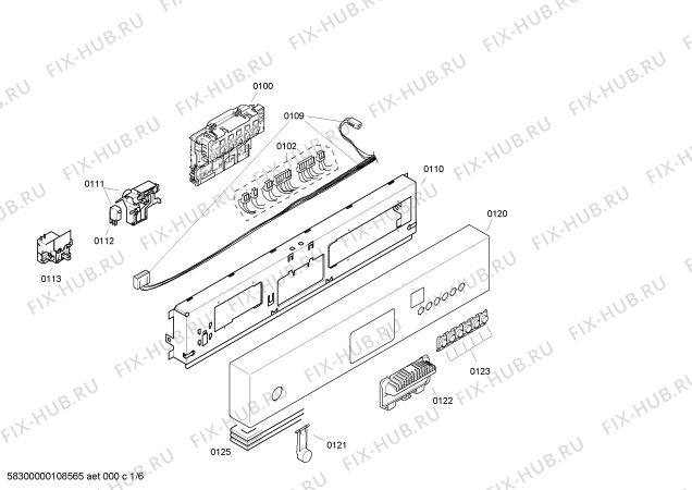 Схема №3 CG564J7 с изображением Передняя панель для посудомойки Bosch 00442578