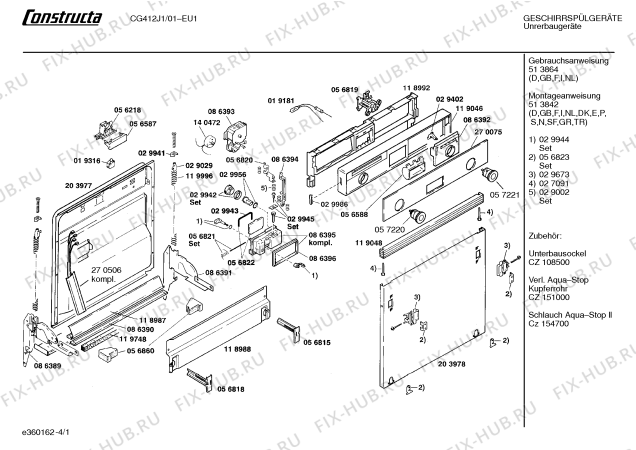 Схема №3 CG412J1 CG412 с изображением Панель для посудомойки Bosch 00270075