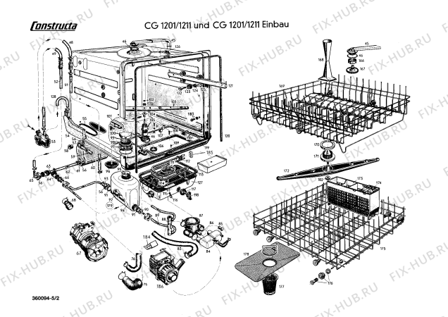 Схема №5 CG1211 CG1201/1211 с изображением Шланг для посудомоечной машины Bosch 00104338