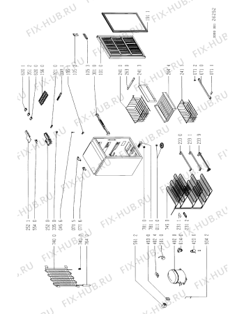 Схема №1 5504 N с изображением Часть корпуса для холодильника Whirlpool 481945299557