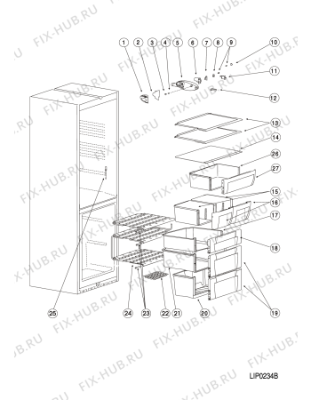 Взрыв-схема холодильника Indesit BIA160 (F077943) - Схема узла