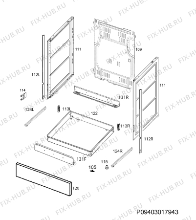 Взрыв-схема плиты (духовки) Electrolux EKC954506X - Схема узла Housing 001