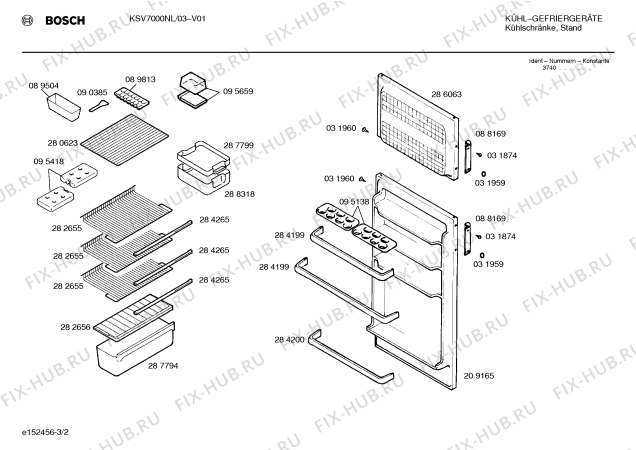 Схема №2 KSV2461NL с изображением Дверь для холодильной камеры Bosch 00286063