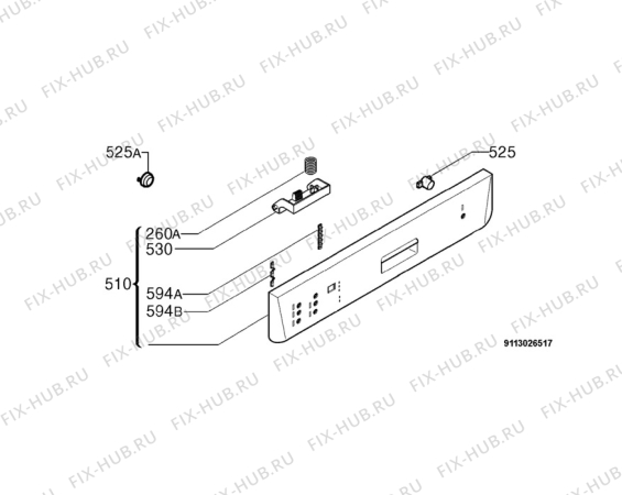 Взрыв-схема посудомоечной машины Aeg Electrolux F50863U - Схема узла Command panel 037