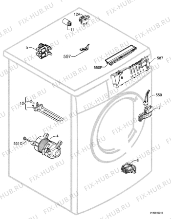 Взрыв-схема стиральной машины Electrolux NWF8566 - Схема узла Electrical equipment 268