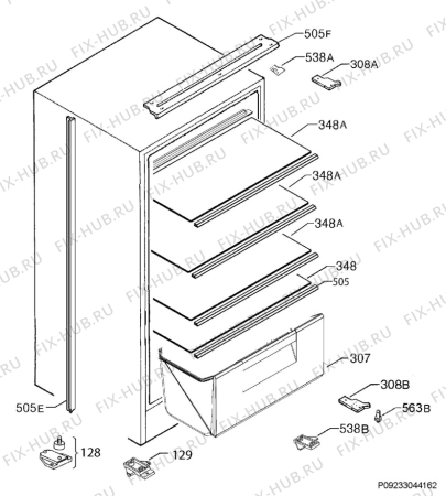 Взрыв-схема холодильника Aeg SKB58821AE - Схема узла Housing 001