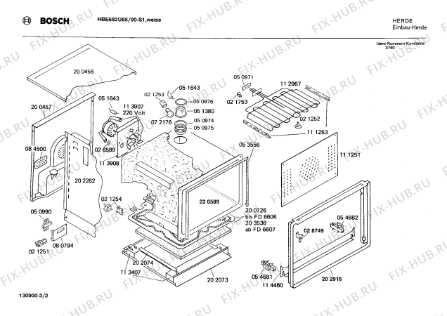 Взрыв-схема плиты (духовки) Bosch HBE682U65 - Схема узла 02