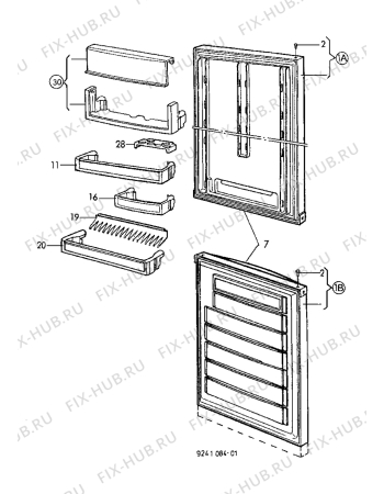 Взрыв-схема холодильника Electrolux ER3912B - Схема узла Doors