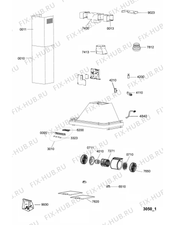 Схема №1 503.453.92 HD FE40 80S HOOD IK с изображением Субмодуль для вентиляции Whirlpool 482000093174