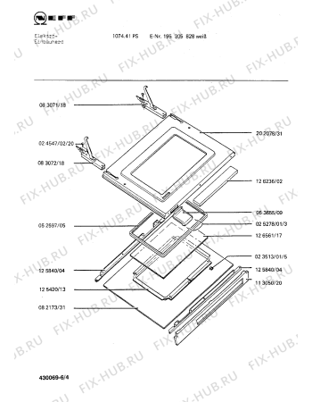 Взрыв-схема плиты (духовки) Neff 195305828 1074.41PS - Схема узла 04