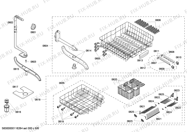 Взрыв-схема посудомоечной машины Bosch SHX46L12UC DLX Series - Схема узла 06