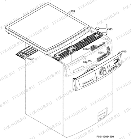 Взрыв-схема стиральной машины Electrolux EWF167483W - Схема узла Command panel 037