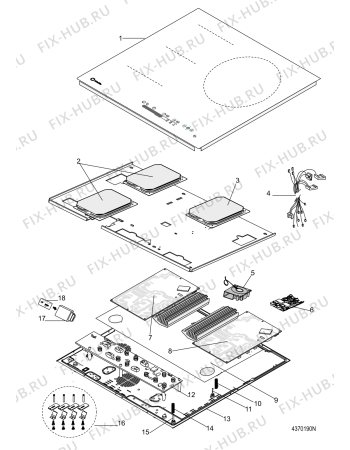 Схема №1 KIO621CPC (F088375) с изображением Керамическая поверхность для плиты (духовки) Indesit C00362184