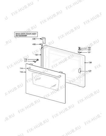 Взрыв-схема плиты (духовки) Parkinson Cowan SIM557BKN - Схема узла H10 Main Oven Door (large)