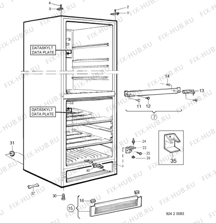 Взрыв-схема холодильника Unknown TR1238G - Схема узла C10 Cabinet