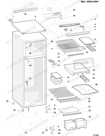 Взрыв-схема холодильника Ariston DFA245XEU (F021681) - Схема узла