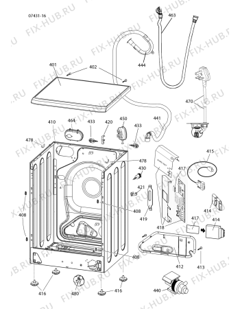 Взрыв-схема стиральной машины Hotpoint WMF760AUK (F054718) - Схема узла