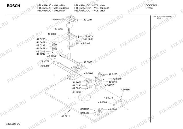 Схема №9 HBL455AUC с изображением Стеклянная полка для холодильника Bosch 00239454