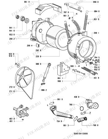 Схема №2 AWP 091 с изображением Рукоятка для стиралки Whirlpool 481249818166