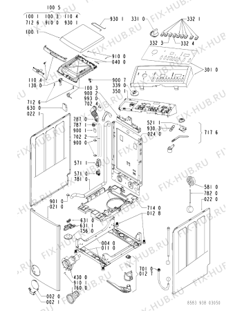 Схема №2 WATE 9385 с изображением Декоративная панель для стиральной машины Whirlpool 481245216719