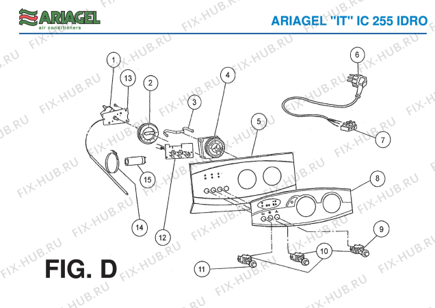 Взрыв-схема кондиционера Ariagel IC 255IDRO - Схема узла 4