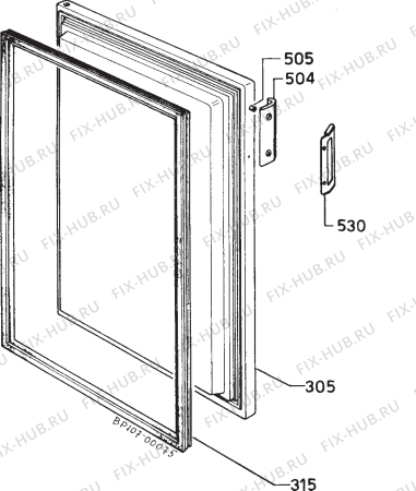 Взрыв-схема холодильника Electrolux TF422A - Схема узла Door 003