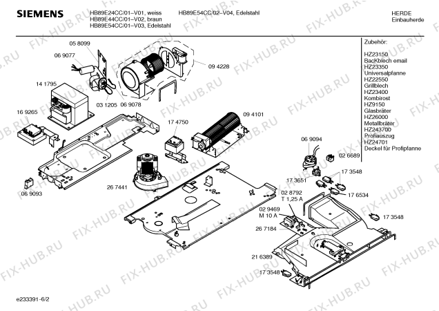 Взрыв-схема плиты (духовки) Siemens HB89E54CC - Схема узла 02