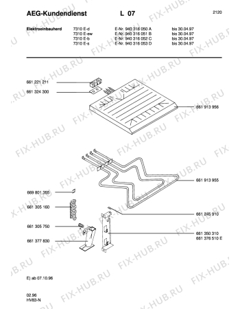 Взрыв-схема плиты (духовки) Aeg 7310E-S - Схема узла Section4