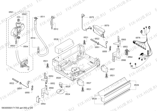 Взрыв-схема посудомоечной машины Bosch SMS69M92EU - Схема узла 05