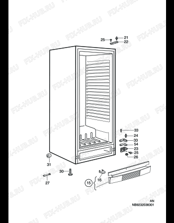Взрыв-схема холодильника Aeg Electrolux S72343KA - Схема узла C10 Cabinet