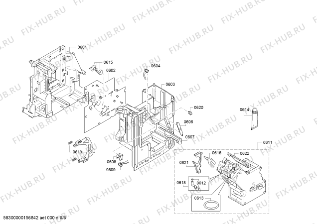 Взрыв-схема кофеварки (кофемашины) Bosch TES503F1DE VeroCafe Latte EXCLUSIV - Схема узла 06