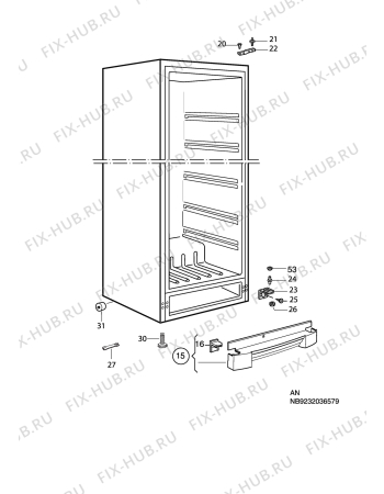 Взрыв-схема холодильника Electrolux SC361W - Схема узла C10 Cabinet