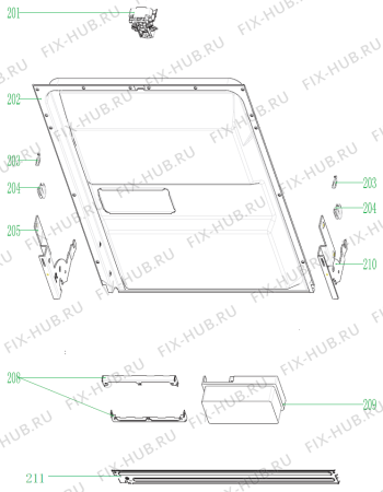 Взрыв-схема посудомоечной машины Gorenje GS61W (375184, WQP12-7205A) - Схема узла 02