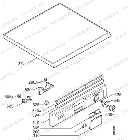 Взрыв-схема посудомоечной машины Zanussi DW687 - Схема узла Command panel 037