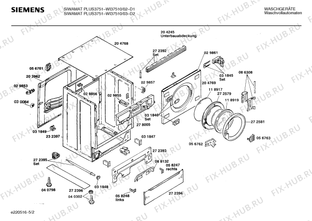 Схема №4 WI37510 SIWAMAT PLUS 3751 с изображением Панель управления для стиральной машины Siemens 00272391