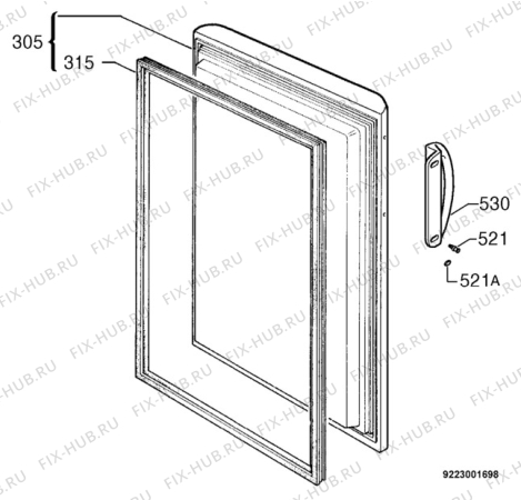 Взрыв-схема холодильника Aeg AEUROL.TGS - Схема узла Door 003