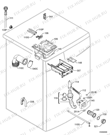 Взрыв-схема стиральной машины Electrolux EWF8048W - Схема узла Hydraulic System 272