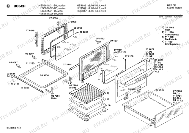 Схема №5 HES672HNL с изображением Инструкция по эксплуатации для духового шкафа Bosch 00514772