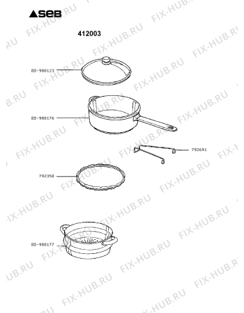 Взрыв-схема кастрюли для духовки Seb 412003 - Схема узла 412003FR.__2