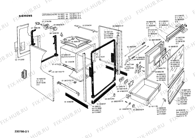 Схема №2 HU6428 с изображением Планка для плиты (духовки) Siemens 00110288