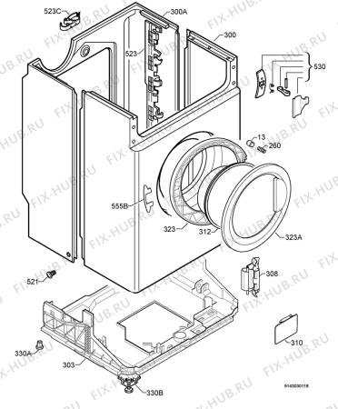 Взрыв-схема стиральной машины Zanussi ZWS382 - Схема узла Housing 001