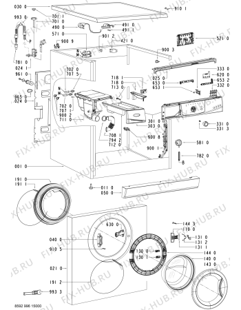 Схема №2 AWO/D 7140 с изображением Обшивка для стиральной машины Whirlpool 480111104371